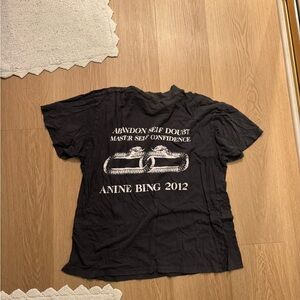 Anine Bing Black Graphic Tee snake abandon self doubt